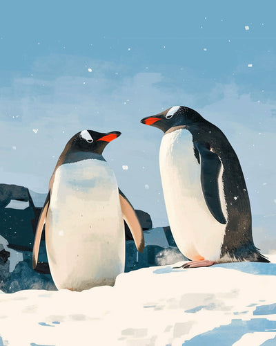 Pinguine auf dem Inlandeis Diamond Painting