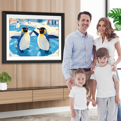 Pinguine tanzen auf dem Eis Diamond Painting