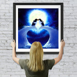 Pinguinpaar bei Mondschein Diamond Painting