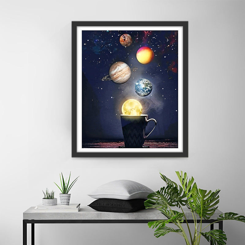 Planeten im Glas Diamond Painting