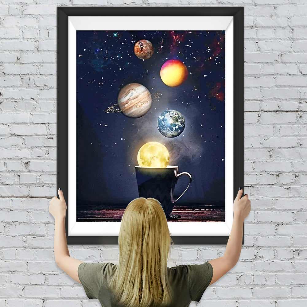 Planeten im Glas Diamond Painting