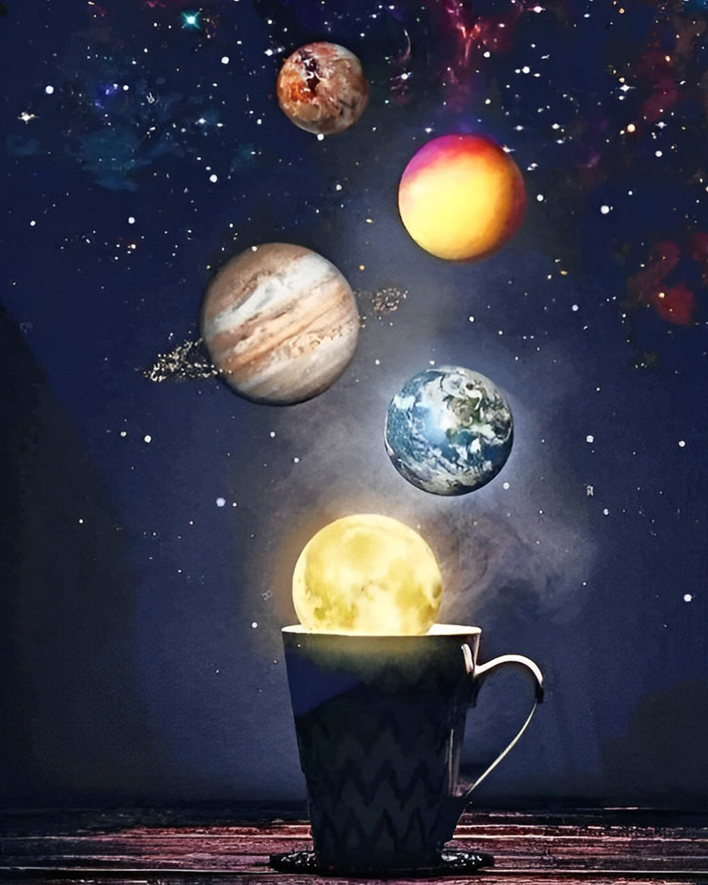 Planeten im Glas Diamond Painting