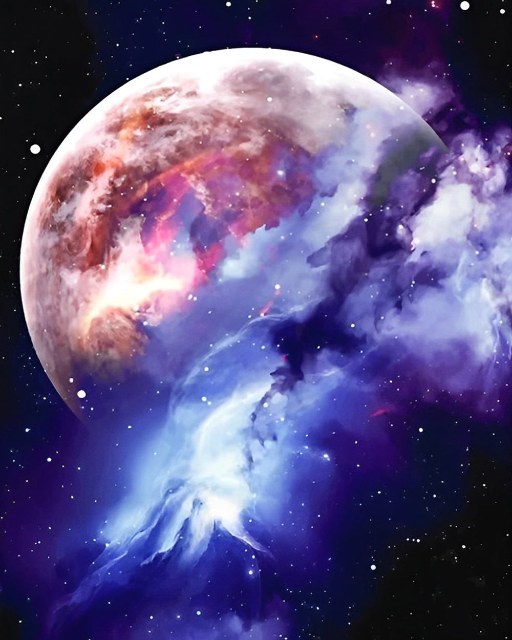 Planeten und Weltraumwolken Diamond Painting