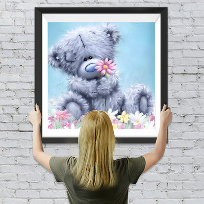 Plüschbär mit Blumen Diamond Painting