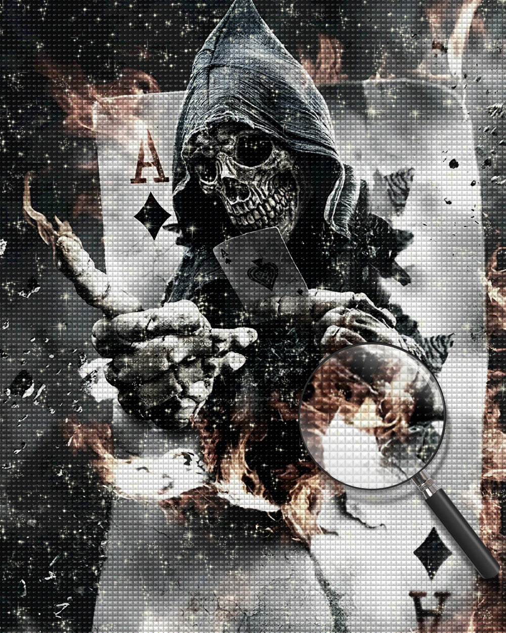 Poker Diamond A Skelett Diamond Painting