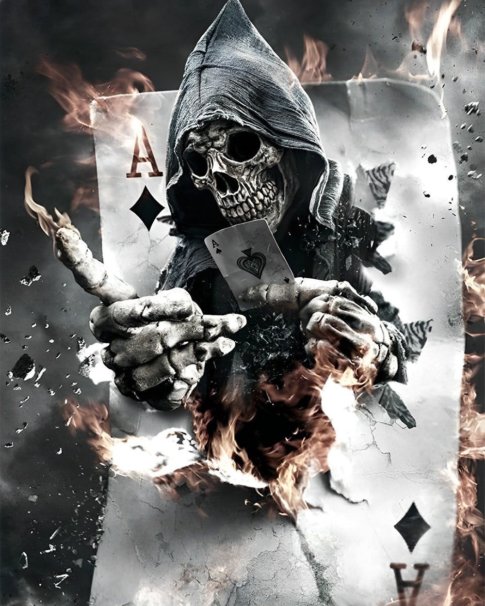 Poker Diamond A Skelett Diamond Painting