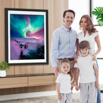 Polarlicht Wasserfall Schneeberg Diamond Painting