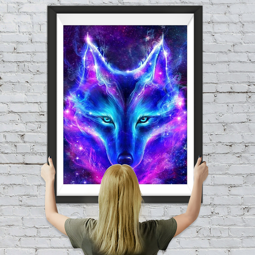 Polarlicht Wolf Diamond Painting