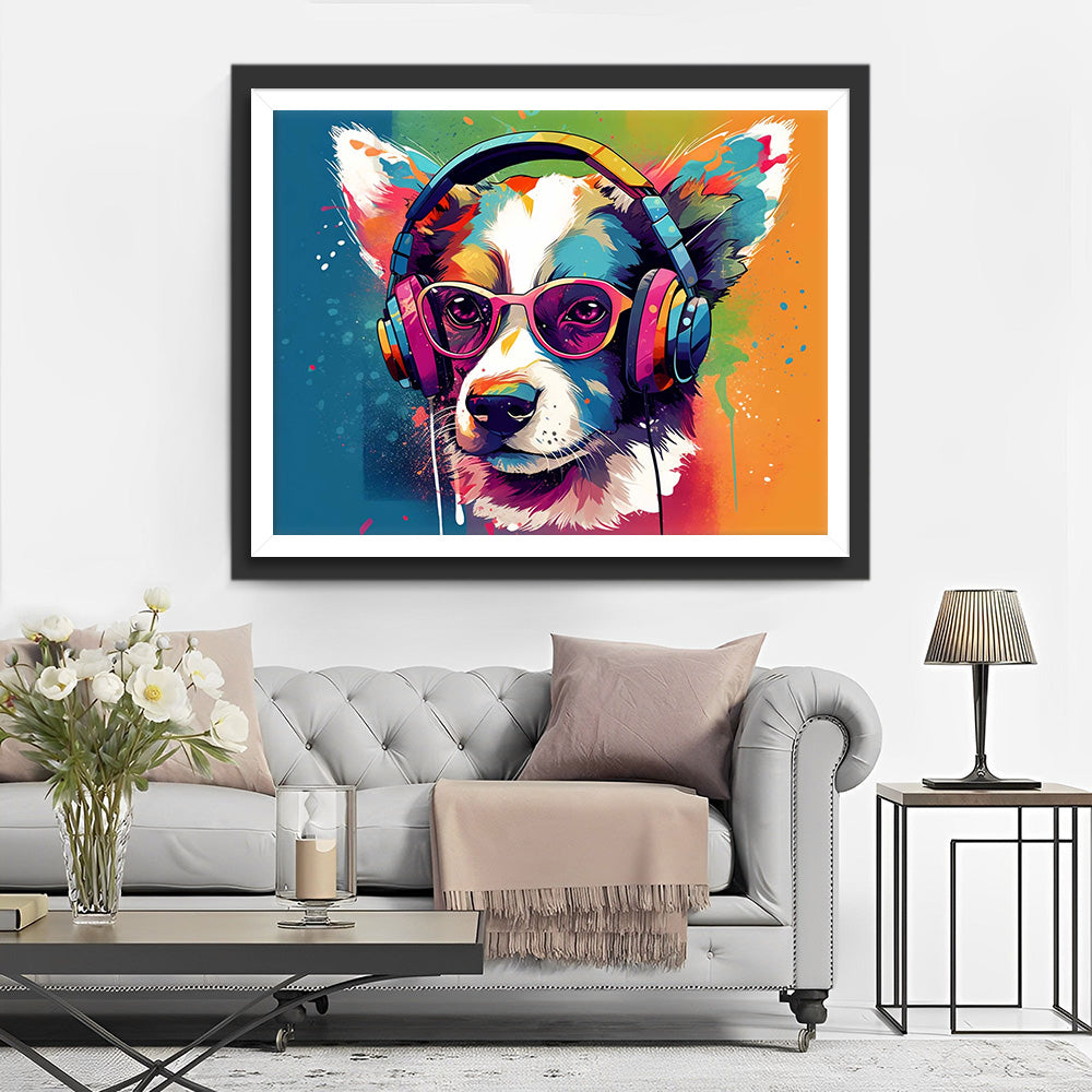 Pop-Art Bunter Hund Diamond Painting