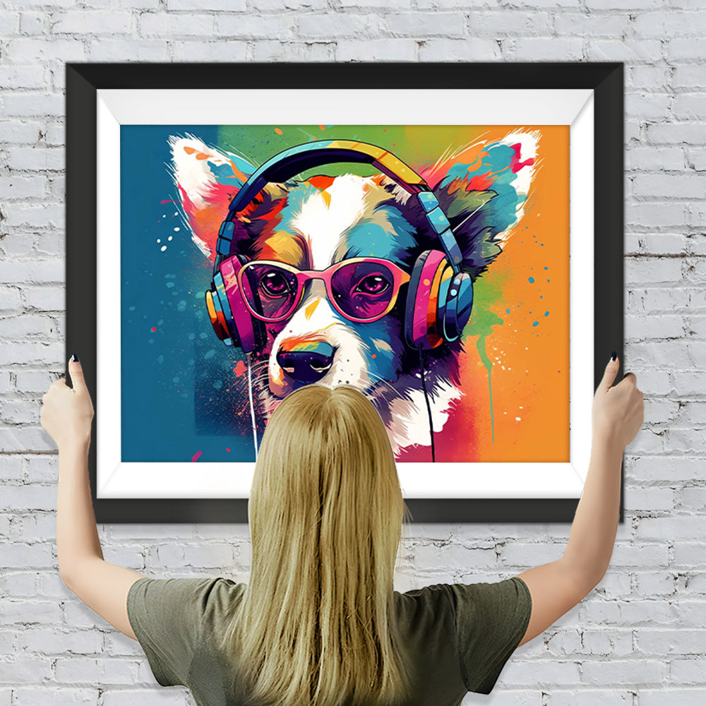 Pop-Art Bunter Hund Diamond Painting