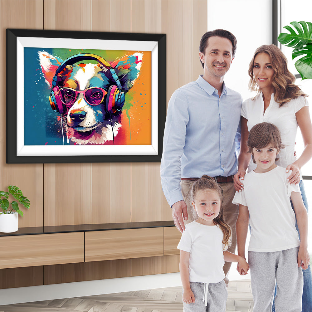 Pop-Art Bunter Hund Diamond Painting