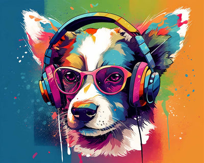 Pop-Art Bunter Hund Diamond Painting