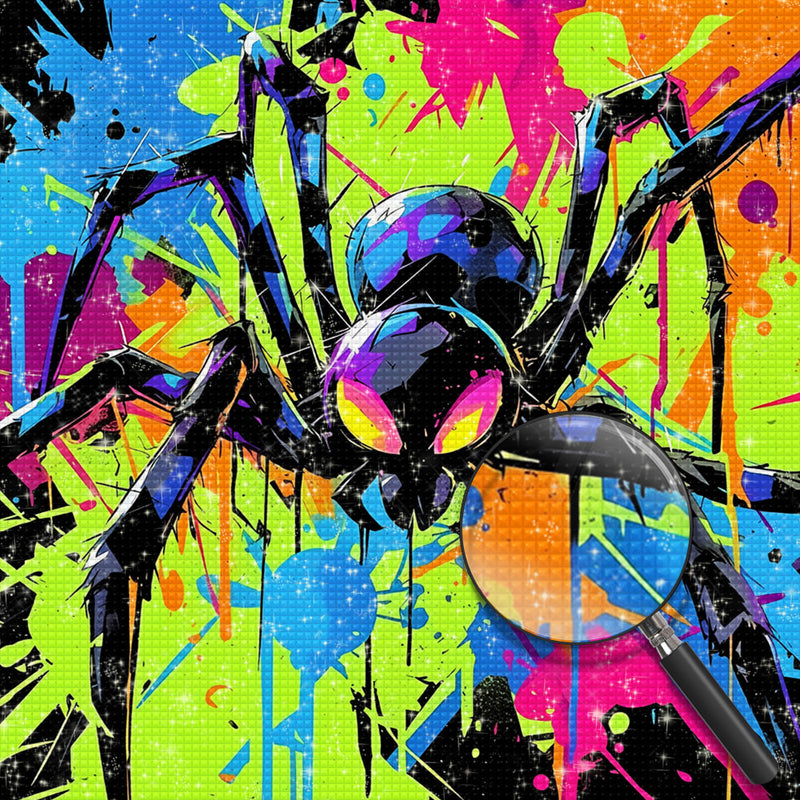 Pop Art Große Schwarze Spinne Diamond Painting