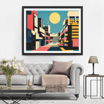 Pop Art Moderne Architektur und Mond Diamond Painting