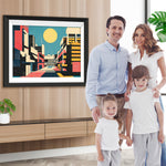 Pop Art Moderne Architektur und Mond Diamond Painting
