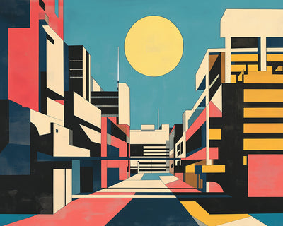 Pop Art Moderne Architektur und Mond Diamond Painting