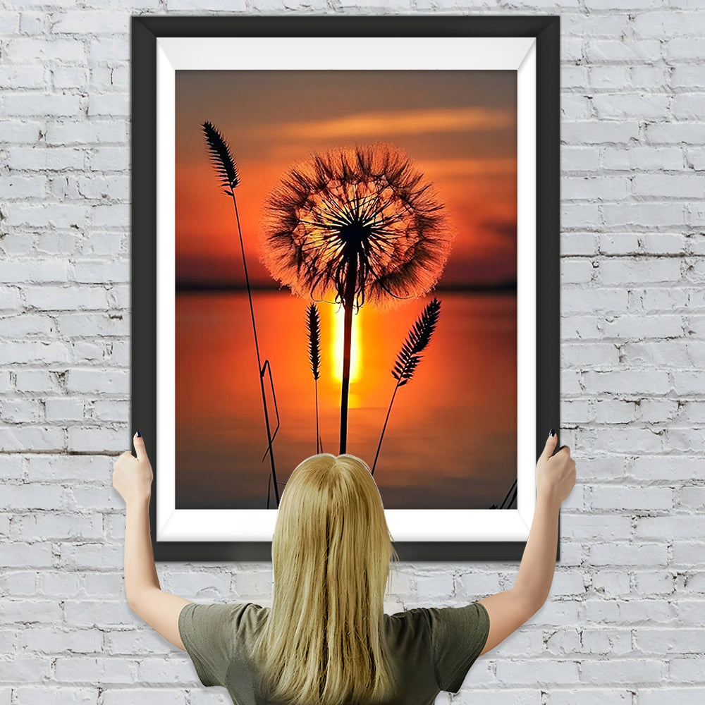 Pusteblume Sonnenuntergang Diamond Painting