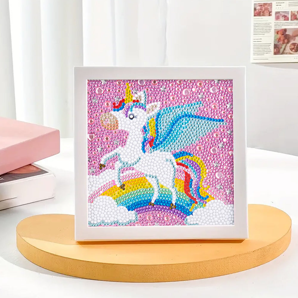Regenbogen Einhorn mit Flügeln Mini-Kristallpünktchen Diamond Painting