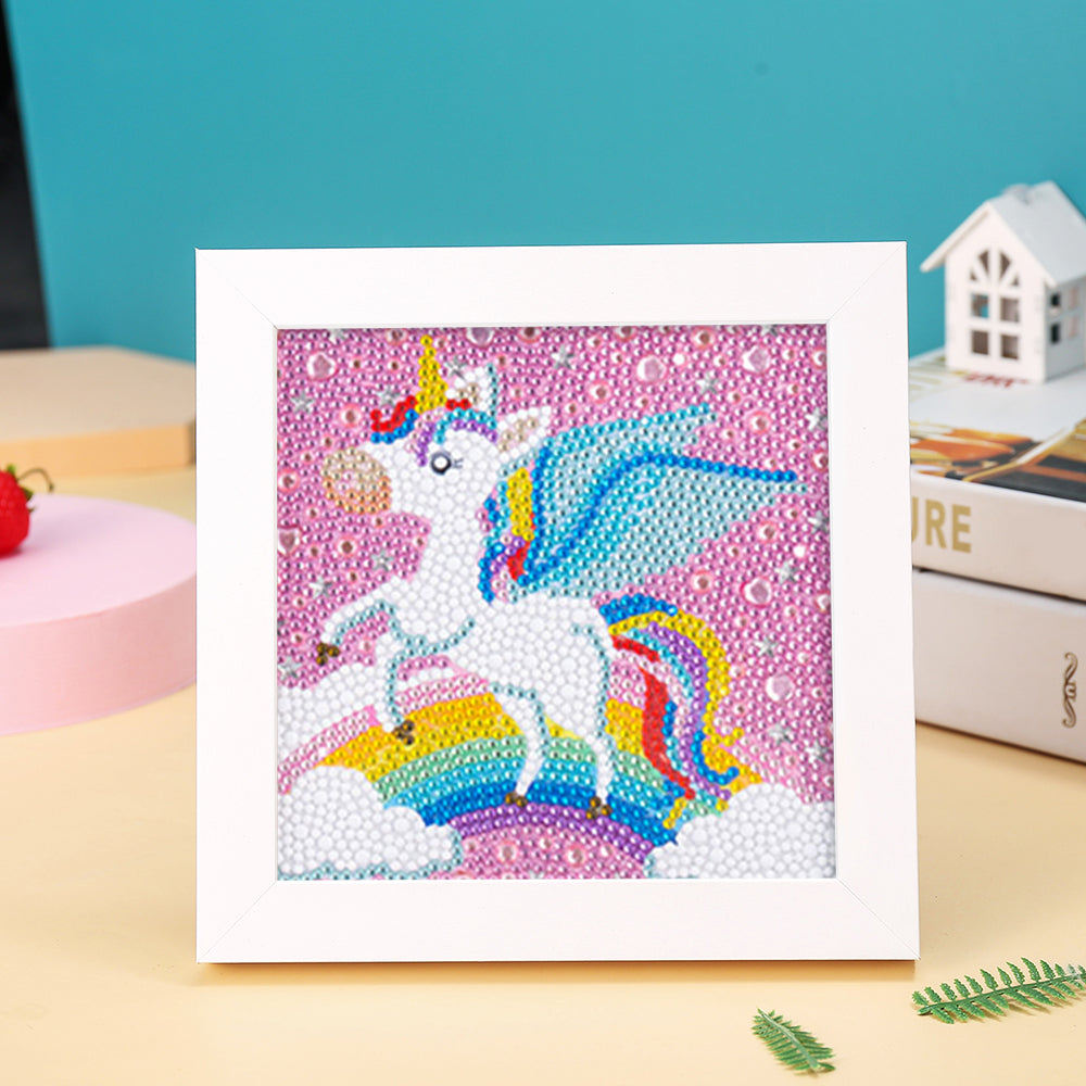 Regenbogen Einhorn mit Flügeln Mini-Kristallpünktchen Diamond Painting