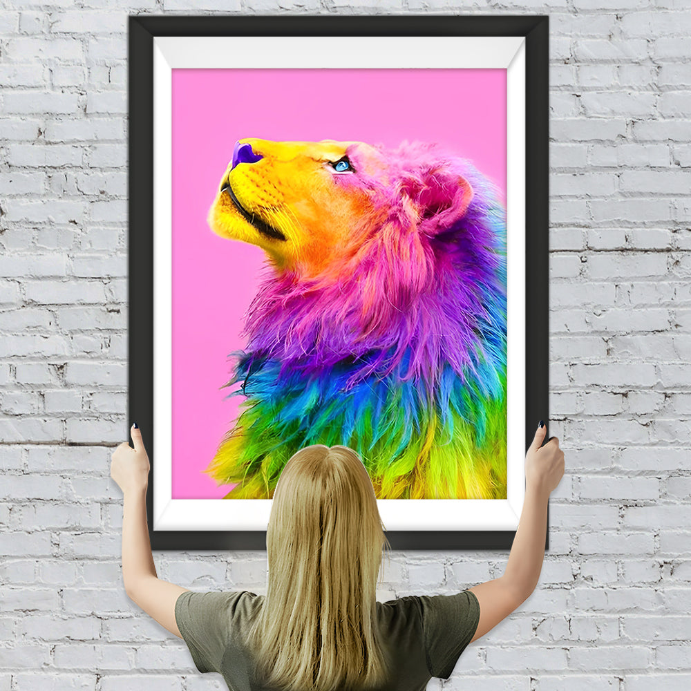 Regenbogen-Löwe Diamond Painting