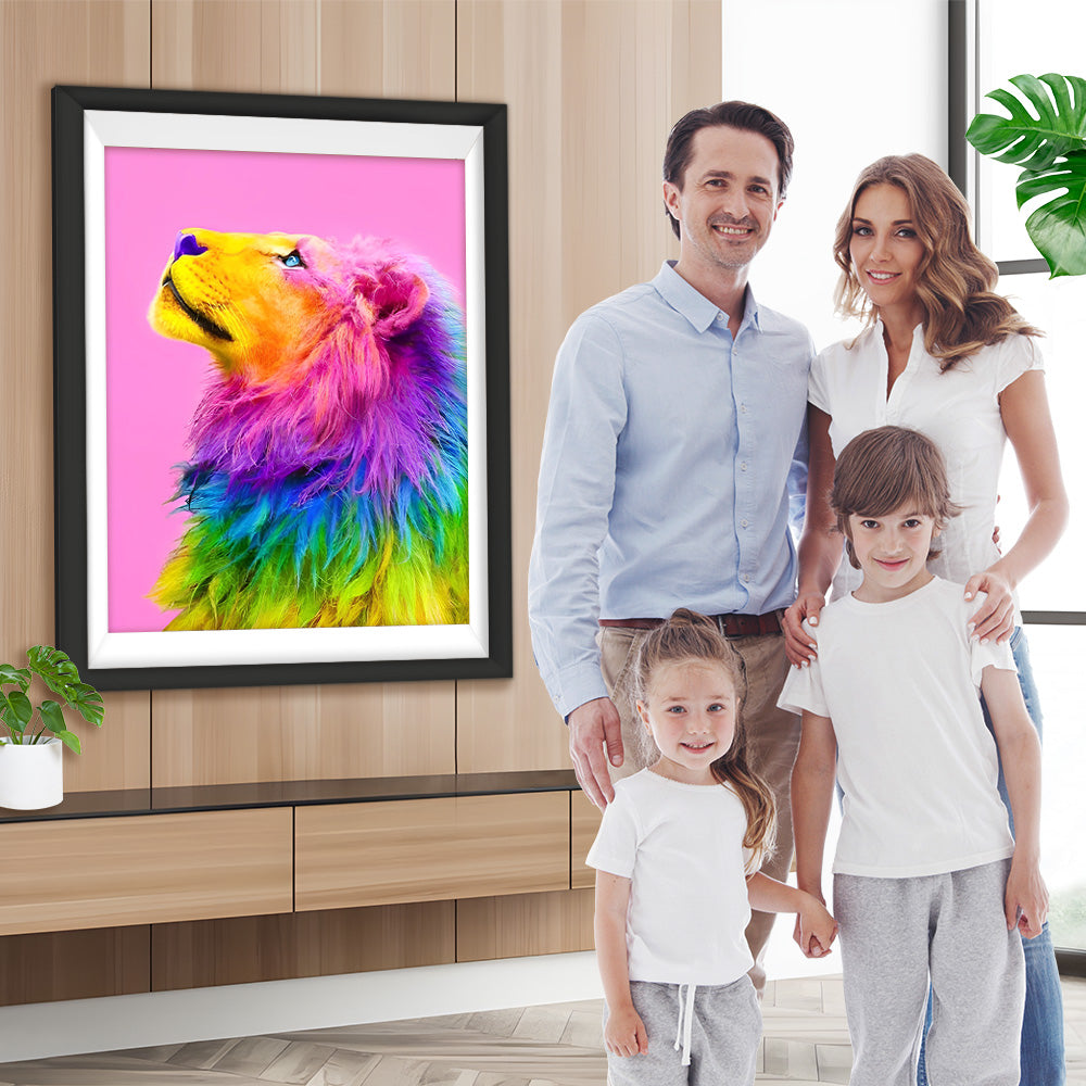 Regenbogen-Löwe Diamond Painting