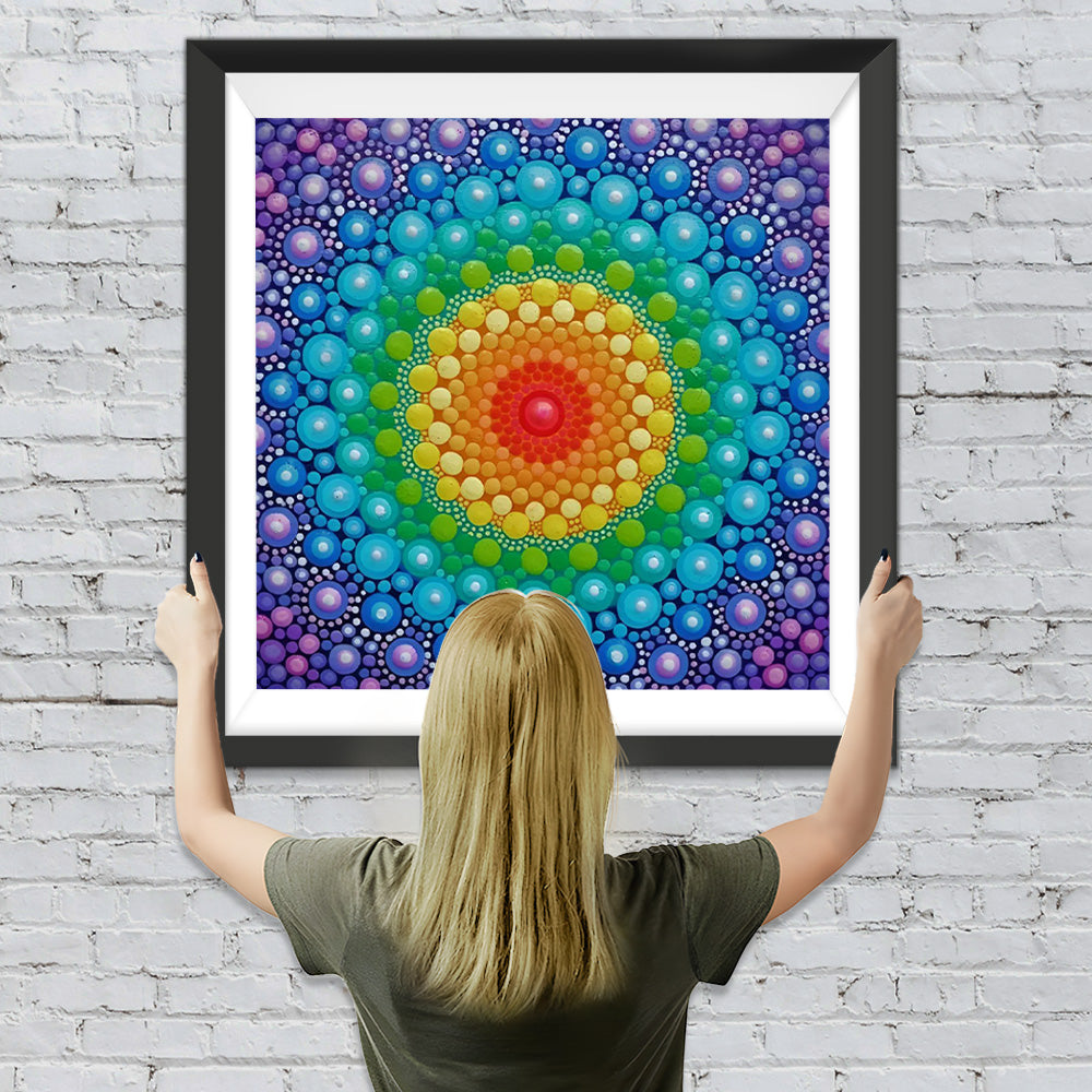 Regenbogen-Mandala Diamond Painting