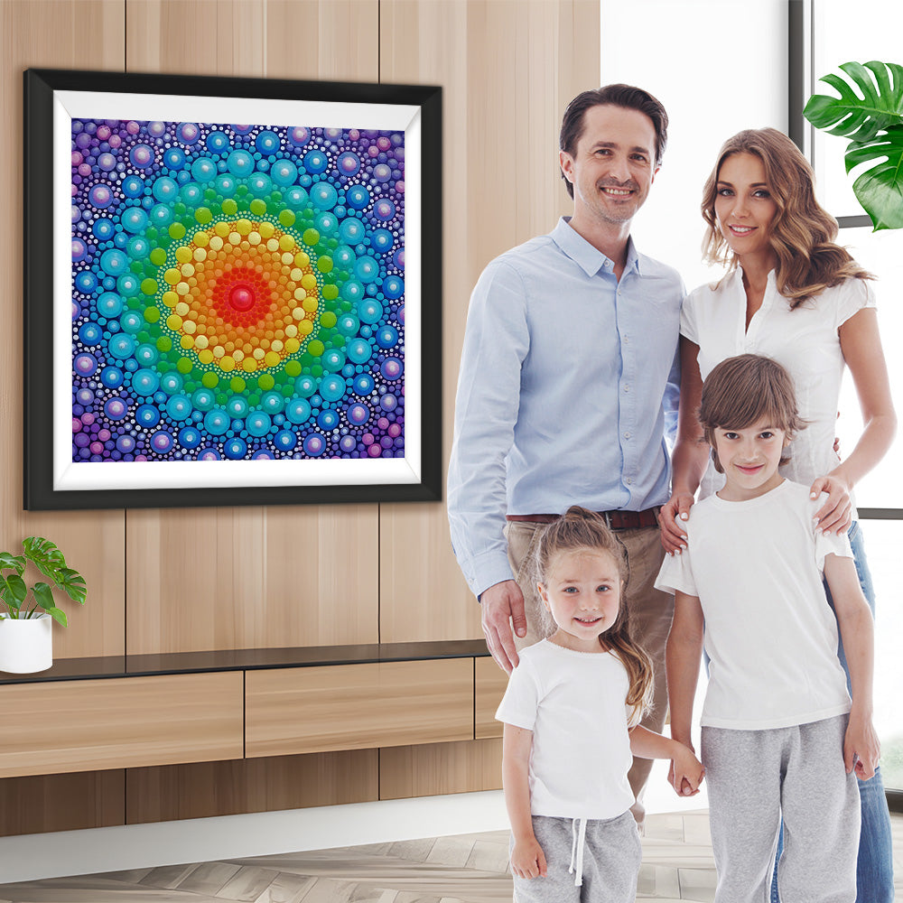 Regenbogen-Mandala Diamond Painting