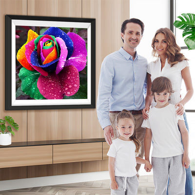 Regenbogen-Rose Diamond Painting