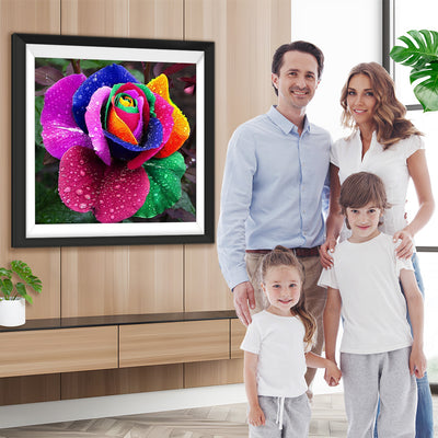 Regenbogen-Rose Diamond Painting