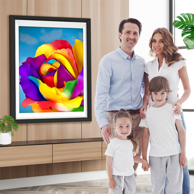 Regenbogen-Rose Diamond Painting