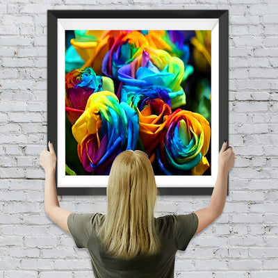 Regenbogen-Rosen Diamond Painting