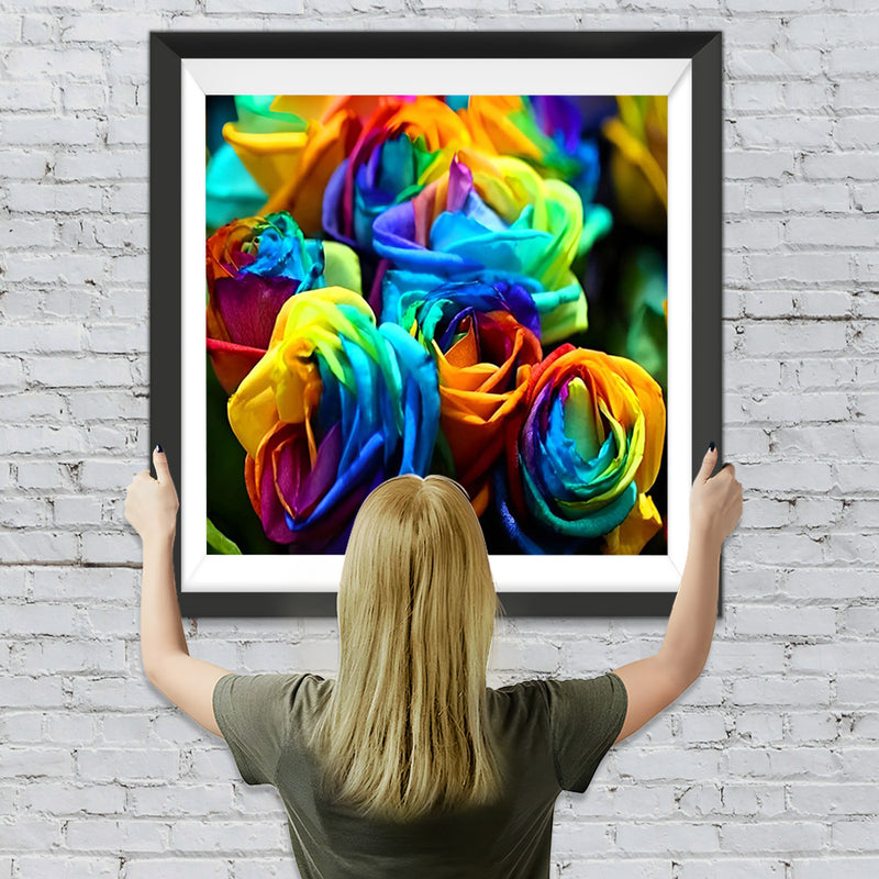 Regenbogen-Rosen Diamond Painting