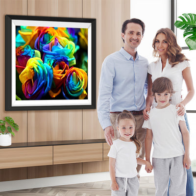 Regenbogen-Rosen Diamond Painting