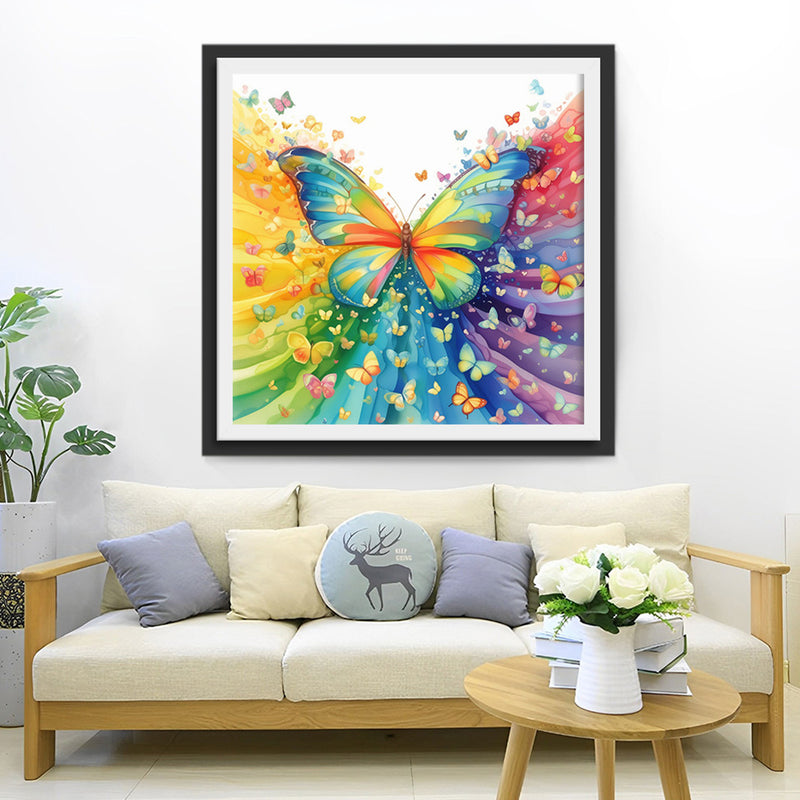 Regenbogen-Schmetterlingsgruppe Diamond Painting