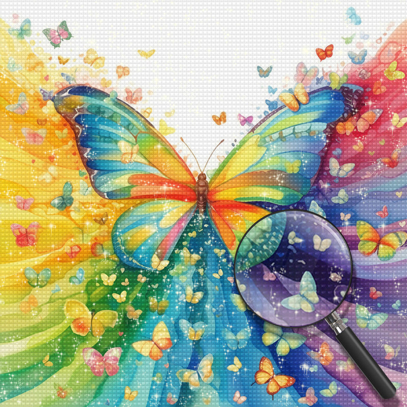 Regenbogen-Schmetterlingsgruppe Diamond Painting