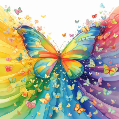 Regenbogen-Schmetterlingsgruppe Diamond Painting