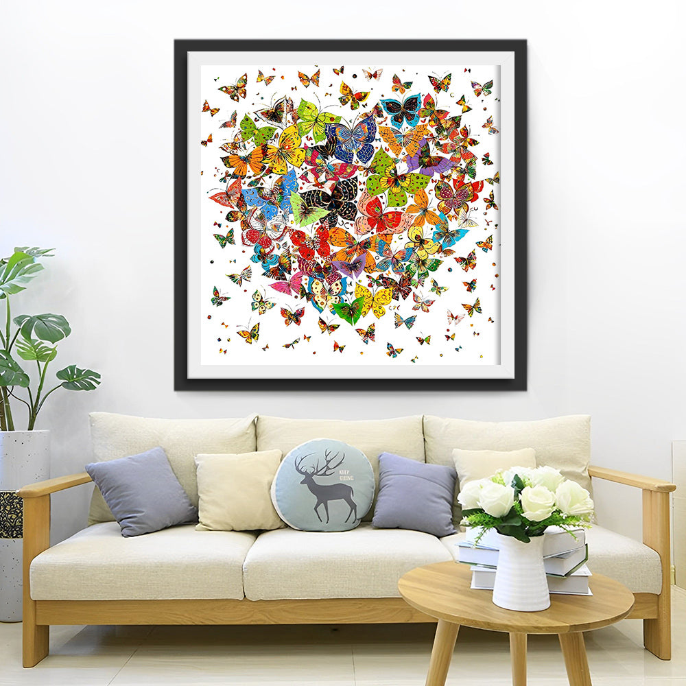 Reichlich herzförmige Schmetterlinge Diamond Painting