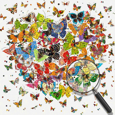 Reichlich herzförmige Schmetterlinge Diamond Painting