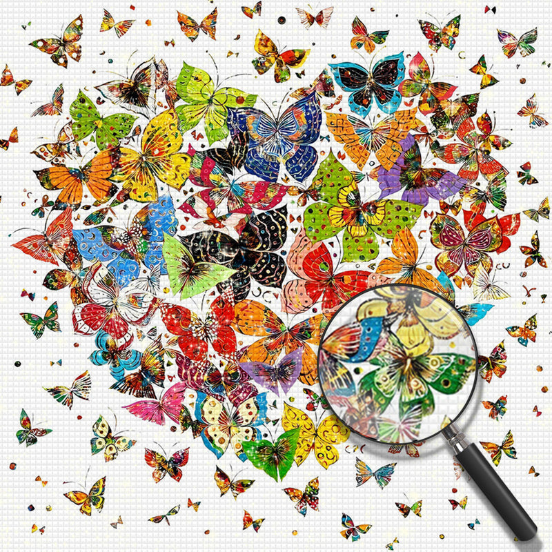 Reichlich herzförmige Schmetterlinge Diamond Painting
