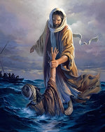 Rettung von Menschen vor dem Sturz ins Meer Diamond Painting