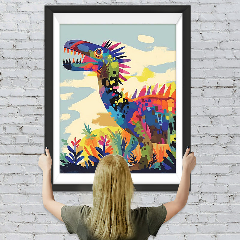 Riesige abstrakte bunte Dinosaurier Diamond Painting