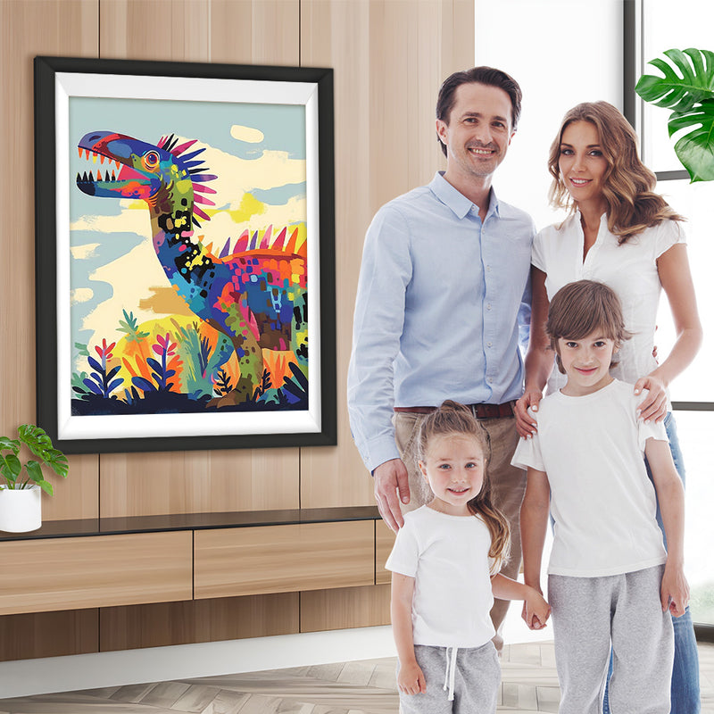 Riesige abstrakte bunte Dinosaurier Diamond Painting