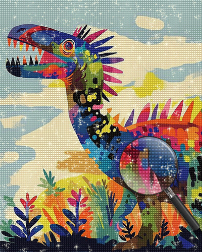 Riesige abstrakte bunte Dinosaurier Diamond Painting