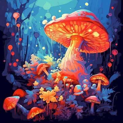 Riesige Glühpilze im Tal Diamond Painting