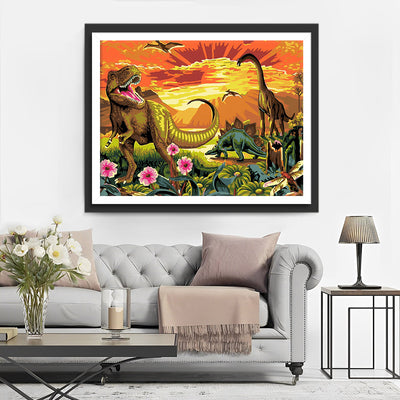 Riesige Jurassic Dinosaurier Diamond Painting