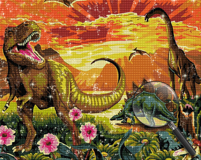 Riesige Jurassic Dinosaurier Diamond Painting