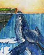 Riesige Wale und kleines Mädchen Diamond Painting