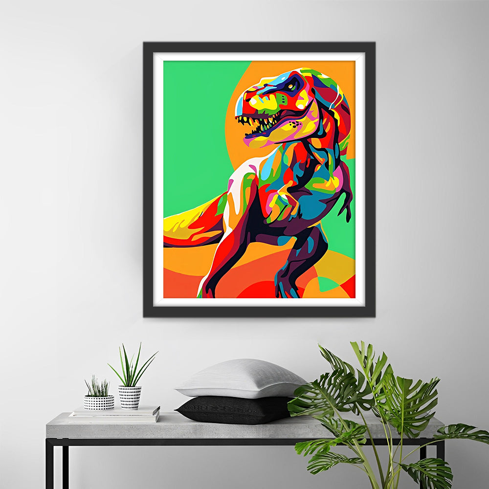 Riesiger farbenfroher Dinosaurier Diamond Painting
