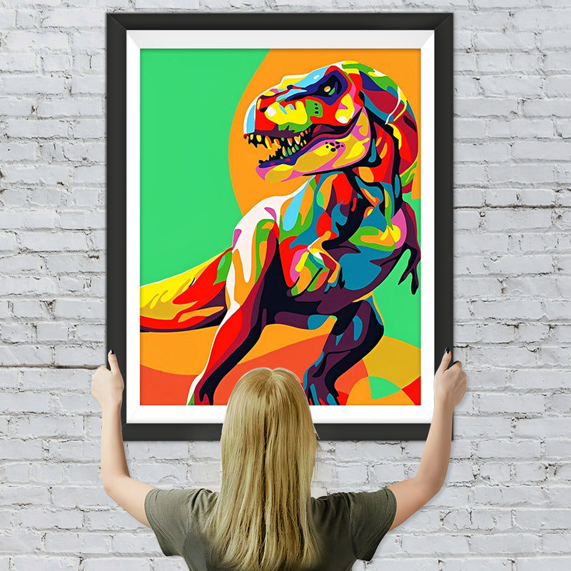 Riesiger farbenfroher Dinosaurier Diamond Painting