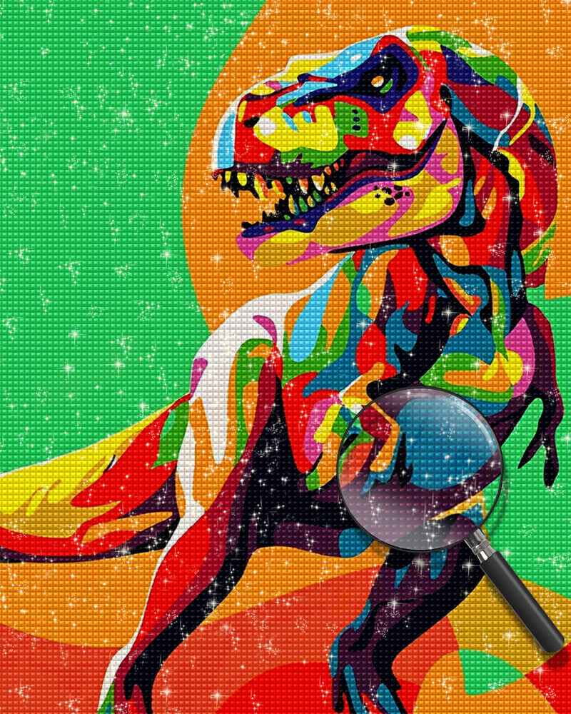 Riesiger farbenfroher Dinosaurier Diamond Painting